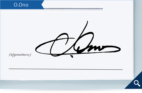 O.Ono的簽名範例